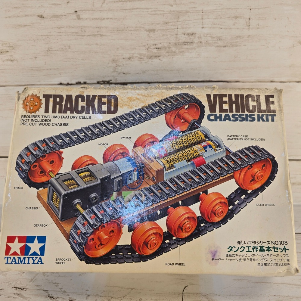 Tamiya 70108 Tracked Vehicle Chassis Kit No 108 Vintage Motorized Tank Model Set